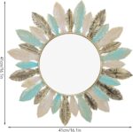 Boho Metal Wall Mirrors, 16.1in Round Decorative Mirrors for Living Room, Bathro... - Image 6