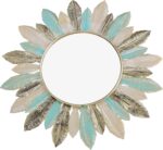 Boho Metal Wall Mirrors, 16.1in Round Decorative Mirrors for Living Room, Bathro... - Image 10