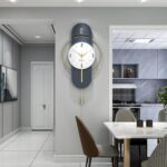 Large Wall Clocks for Living Room Decor Modern Wood Metal Silent Decoration Wall... - Image 3