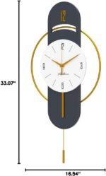 Large Wall Clocks for Living Room Decor Modern Wood Metal Silent Decoration Wall... - Image 8