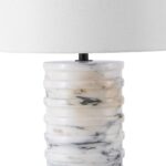 SAFAVIEH Couture Lighting Collection - Gizelle White & Grey Round Marble Table L... - Image 3
