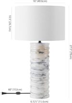 SAFAVIEH Couture Lighting Collection - Gizelle White & Grey Round Marble Table L... - Image 5