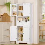 TEENFON Kitchen Pantry Cabinet with Adjustable Shelf, Tall Storage Cabinet with ... - Image 3