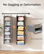 Pipishell Hanging Closet Organizer 6-Shelf, Hanging Shelves for Closet with 3 Re... - Image 4