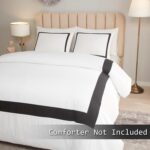 OSVINO Hotel Duvet Cover Set Queen Size 3Pcs Black Line Pattern Bedding Collecti... - Image 3