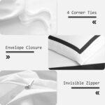 OSVINO Hotel Duvet Cover Set Queen Size 3Pcs Black Line Pattern Bedding Collecti... - Image 5