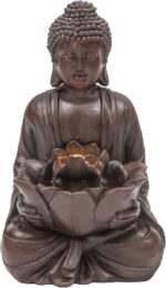 Zen Buddha Water Fountain Outdoor, 19" H Handcrafted Buddha Statue Water Feature... - Image 6