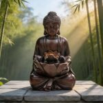 Zen Buddha Water Fountain Outdoor, 19" H Handcrafted Buddha Statue Water Feature... - Image 7