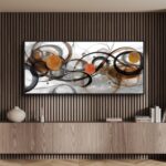XLSJERST Wall Art for Living Room - Extra Large 70x31 Inches Orange Abstract Can... - Image 3