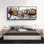 XLSJERST Wall Art for Living Room - Extra Large 70x31 Inches Orange Abstract Can... - Image 4