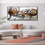 XLSJERST Wall Art for Living Room - Extra Large 70x31 Inches Orange Abstract Can... - Image 5