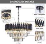 Large Crystal Chandelier 24Inch Dining Room Light Fixtures 5 Tiers Flush Mount S... - Image 5