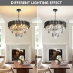 Large Crystal Chandelier 24Inch Dining Room Light Fixtures 5 Tiers Flush Mount S... - Image 6
