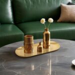 Gold Decorative Tray, 2 PCS Bathroom Vanity Tray for Dresser Counter, Elegant Je... - Image 6