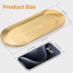 Gold Decorative Tray, 2 PCS Bathroom Vanity Tray for Dresser Counter, Elegant Je... - Image 7