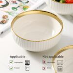 LETAOTAO Cereal Bowl Set of 4, Ceramic Cereal Bowls for Kitchen, 6 Inch Deep Sou... - Image 3