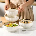 LETAOTAO Cereal Bowl Set of 4, Ceramic Cereal Bowls for Kitchen, 6 Inch Deep Sou... - Image 5