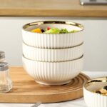 LETAOTAO Cereal Bowl Set of 4, Ceramic Cereal Bowls for Kitchen, 6 Inch Deep Sou... - Image 8