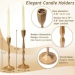 Antique Gold Candlestick Holders - Heavy Duty Cast Iron Candle Stick Holder Set ... - Image 6