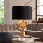 Kathy Ireland Impressions 33" Tall Sculpture Base Large Modern Luxury End Table ... - Image 3