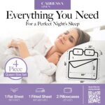 Carressa Linen 100% Egyptian Cotton Queen Sheet Set - 600 Series Hydrangeas Coll... - Image 4