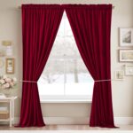 StangH Theater Red Velvet Curtains Christmas Curtains Super Soft Thermal Insulat... - Image 3