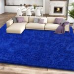 Blue Shag Area Rug for Bedroom, 4x6 Fluffy Shaggy Rugs for Living Room Boys Kids... - Image 3