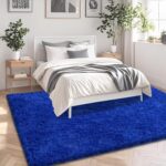 Blue Shag Area Rug for Bedroom, 4x6 Fluffy Shaggy Rugs for Living Room Boys Kids... - Image 5