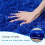 Blue Shag Area Rug for Bedroom, 4x6 Fluffy Shaggy Rugs for Living Room Boys Kids... - Image 6