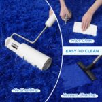Blue Shag Area Rug for Bedroom, 4x6 Fluffy Shaggy Rugs for Living Room Boys Kids... - Image 7
