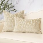 Yangest Beige Twigs Throw Pillow Cover Branches Velvet Cushion Case Neutral Pill... - Image 6