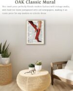EcoHest Trendy Newspaper Red Boots Framed Wall Art, 12x16 in OAK Wood Fashion Ic... - Image 6