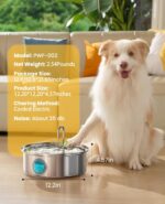 Oneisall Pet Water Fountain with 5 Set Filters, 7L/230oz Quiet Dog Water Dispens... - Image 6
