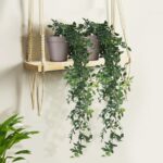 VENTO 2 Pack Fake Artificial Hanging Plants with Pots, Faux, Vines, Pathos, Gree... - Image 4
