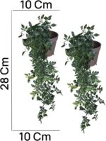 VENTO 2 Pack Fake Artificial Hanging Plants with Pots, Faux, Vines, Pathos, Gree... - Image 6