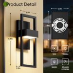 BesLowe 14.5” Modern Outdoor Wall Lights, 3000K LED Exterior Lighting Fixtures W... - Image 7