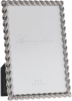 Lawrence Frames 4x6 Brushed Nickel Metal Picture Frame with Rope Design - Image 3
