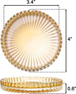 Elsjoy 8 Pack 4 Inch Glass Coasters for Drinks, Amber Tone Modern Clear Coaster ... - Image 3