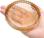 Elsjoy 8 Pack 4 Inch Glass Coasters for Drinks, Amber Tone Modern Clear Coaster ... - Image 4