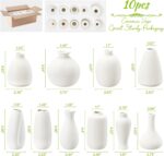 10pc Ceramic Bud Vases Set - 2-3 Inch White Small Vases Collection for Flowers |... - Image 3