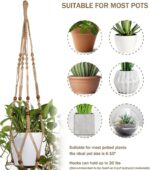 Macrame Plant Hanger Indoor Hanging Plant Holder Hanging Planter Basket with Bea... - Image 3