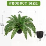 Fake Fern Potted Plant Artificial Boston Ferns in Pot 35 Leaves for Outdoors & I... - Image 3