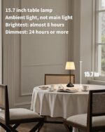 KDG Cordless LED Table Lamp, Portables Fabric Shade Desk Lamps, 4000mAh Recharge... - Image 3