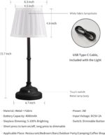 KDG Cordless LED Table Lamp, Portables Fabric Shade Desk Lamps, 4000mAh Recharge... - Image 6