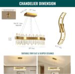 Siljoy Modern LED Crystal Chandelier, Luxury Brass Gold 2-Tiers K9 Crystal Raind... - Image 7