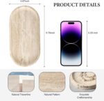 Koville Natural Marble Tray for Bathroom Counter, 10" x 5" Travertine Marble Sto... - Image 3