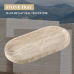 Koville Natural Marble Tray for Bathroom Counter, 10" x 5" Travertine Marble Sto... - Image 4