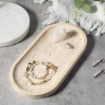 Koville Natural Marble Tray for Bathroom Counter, 10" x 5" Travertine Marble Sto... - Image 5