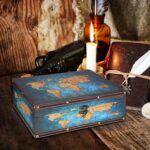 ELLDOO Decorative Treasure Chest Box, Wooden + PU Leather Storage Box for Jewelr... - Image 7
