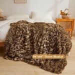 XeGe Luxury Faux Fur Leopard Print Throw, Soft 50x60 Cheetah Print Fluffy Blanke... - Image 3